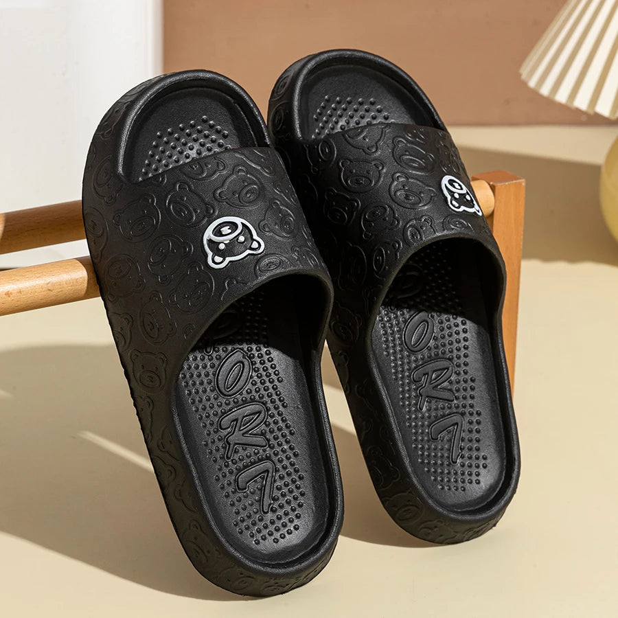 Men’s Summer Bear Print Slippers